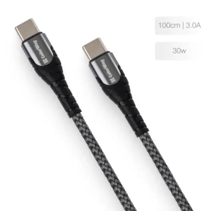 Дата кабель USB-C to USB-C 2.0m PD Fast Charging 65W 3A grey ColorWay (CW-CBPDCC039-GR)