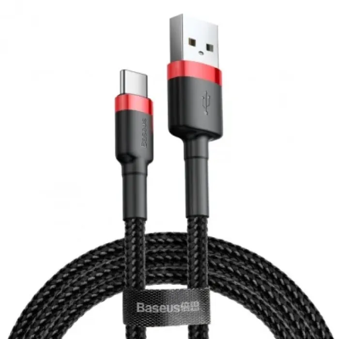 Дата кабель USB 2.0 AM to USB-C 2.0m 2A red-black Baseus (CATKLF-C91)
