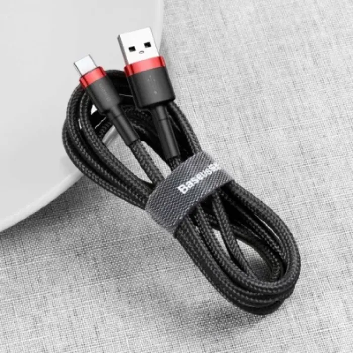 Дата кабель USB 2.0 AM to USB-C 2.0m 2A red-black Baseus (CATKLF-C91)