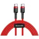 Дата кабель USB-C to USB-C 1.0m USB 3.1 3A red Baseus (CATKLF-G09)