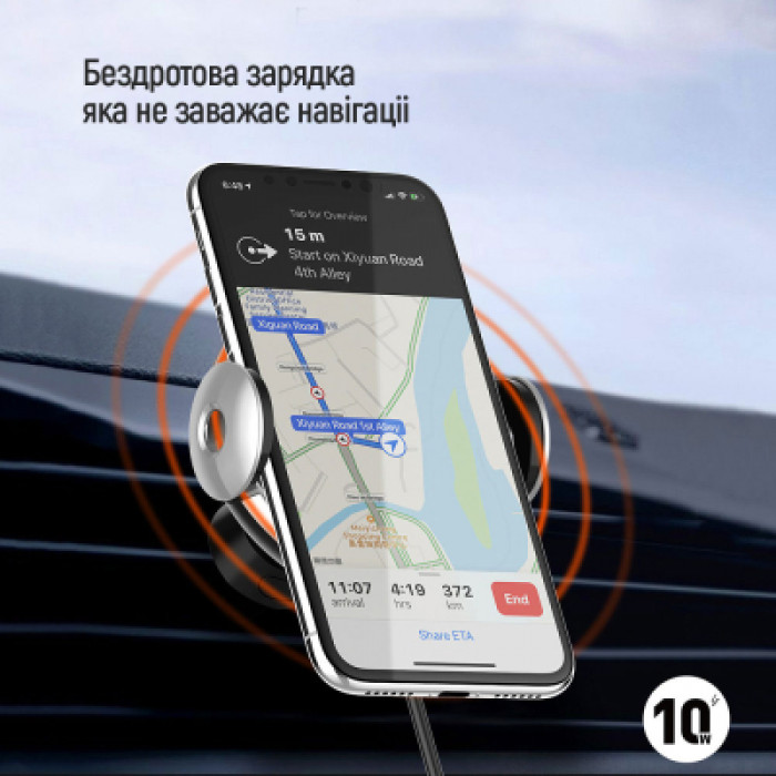 Універсальний автотримач ColorWay AutoSense Car Wireless Charger 2 10W Black (CW-CHAW035Q-BK)