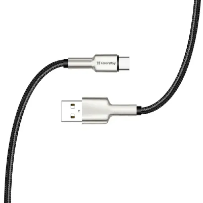 Дата кабель USB 2.0 AM to USB-C 1.0m head metal black ColorWay (CW-CBUC046-BK)