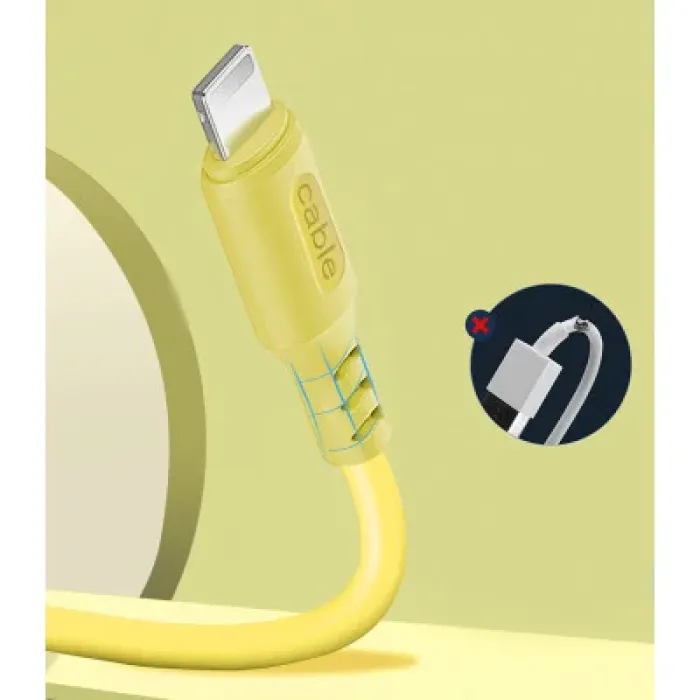 Дата кабель USB 2.0 AM to USB-C 1.0m soft silicone yellow ColorWay (CW-CBUC043-Y)