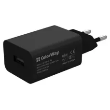 Зарядний пристрій ColorWay 1xUSB 10W + cable USB to Micro 5P black (CW-CHS012CM-BK)
