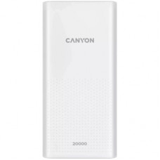 Батарея універсальна Canyon 20000mAh, Input 5V/2A, Output 5V/2.1A(Max), White (CNE-CPB2001W)