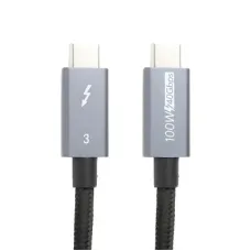 Дата кабель USB-C to USB-C 2.0m Thunderbolt 3 40Gbps, 100W, 20V/ 5A, 4K/ PowerPlant (CA913343)