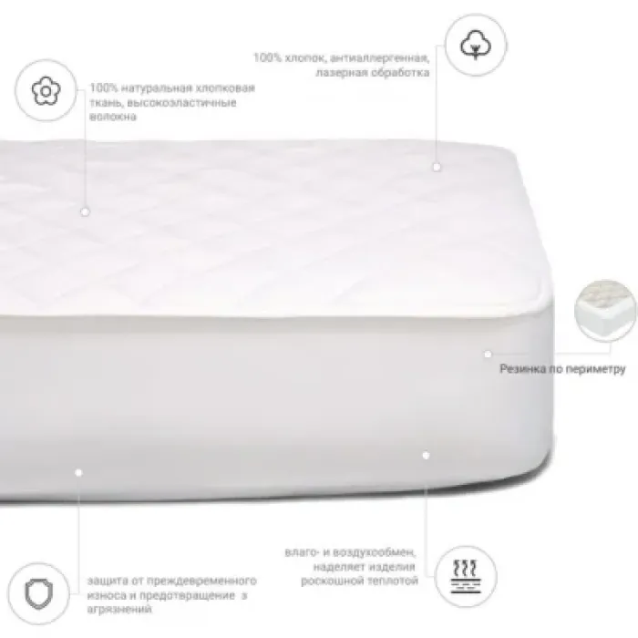 Наматрацник MirSon 951 Natural Line Стандарт Eco 200x200 см (2200000839930)
