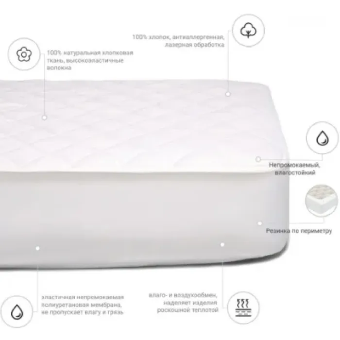 Наматрацник MirSon 954 Natural Line Стандарт Eco 180x190 см (2200000839237)