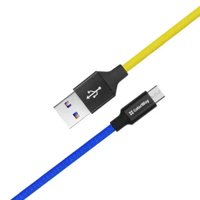 Дата кабель USB 2.0 AM to Micro 5P 1.0m National ColorWay (CW-CBUM052-BLY)