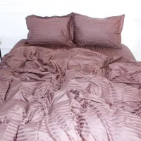 Підковдра MirSon Satin Stripe 30-0006 Dark Brown 110х140 см (2200005249574)