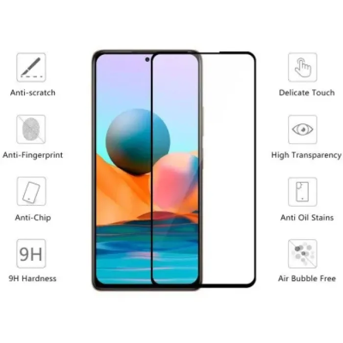 Скло захисне Drobak Xiaomi Redmi Note 10 Pro Black Frame A+ (494923)