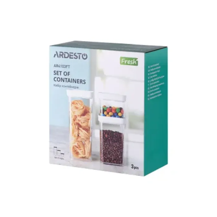 Ємність для сипучих продуктів ARDESTO Fresh комплект 3 шт (AR4103FT)
