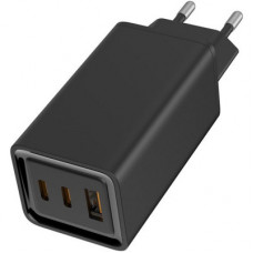 Зарядний пристрій ColorWay GaN3 Pro Power Delivery (USB-A + 2 USB TYPE-C) (65W) (CW-CHS039PD-BK)