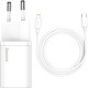 Зарядний пристрій Baseus Super Si 1C 20W With Simple Wisdom Data Cable Type-C/iP White (TZCCSUP-B02)