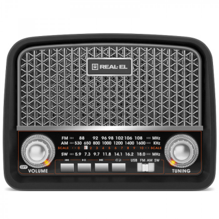Портативний радіоприймач REAL-EL X-520 Black (EL121800006)