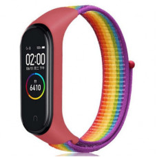 Ремінець до фітнес браслета BeCover Nylon Style для Xiaomi Mi Smart Band 7 Red-Rainbow (707669)
