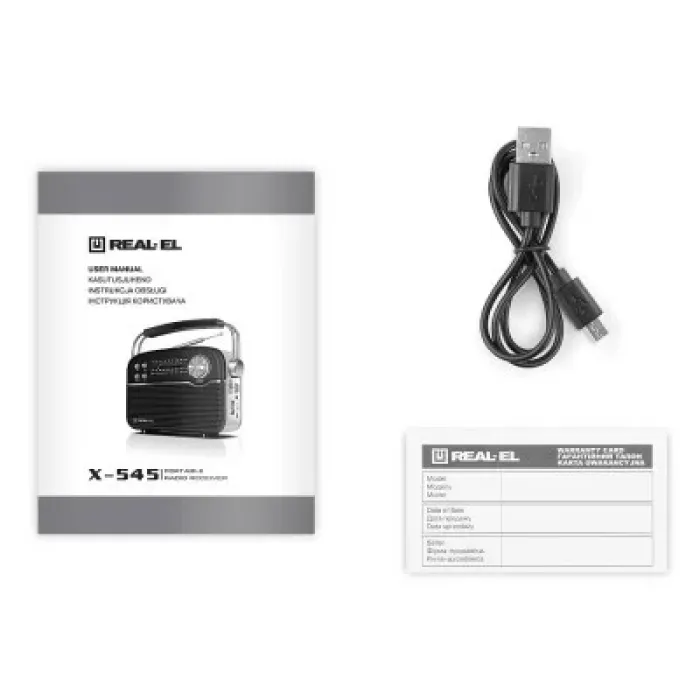 Портативний радіоприймач REAL-EL X-545 Black (EL121800005)