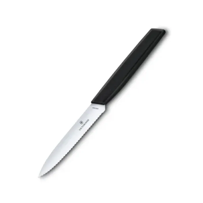 Кухонний ніж Victorinox Swiss Modern Paring Serrate 10см Black (6.9003.10W)