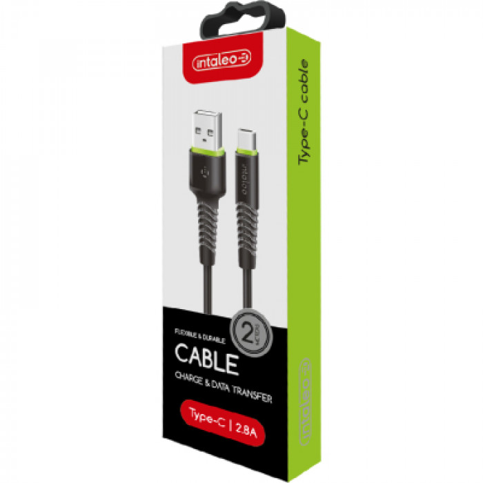 Дата кабель USB 2.0 AM to USB-C 2.0m CBFLEXT2 Black Intaleo (1283126521423)