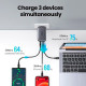 Зарядний пристрій Ugreen 2xUSB-C + 1xUSB 65W GaN gray (10335)