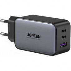 Зарядний пристрій Ugreen 2xUSB-C + 1xUSB 65W GaN gray (10335)