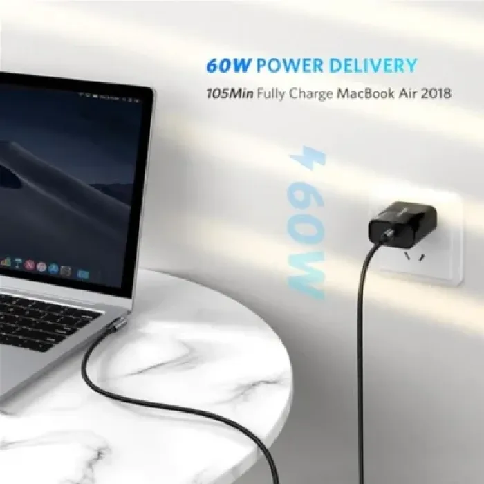 Дата кабель USB-C to USB-C 2.0m 60W US255 Black Gray Ugreen (50125)