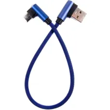Дата кабель USB 2.0 AM to USB-C 0.25m 90° corner blue Dengos (NTK-TC-UG-SHRT-SET-BLUE)