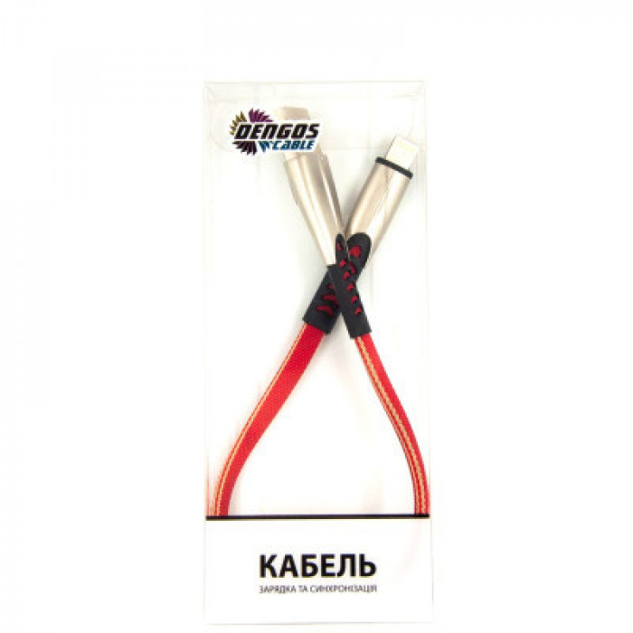 Дата кабель USB 2.0 AM to Lightning 0.25m red Dengos (PLS-L-SHRT-PLSK-RED)