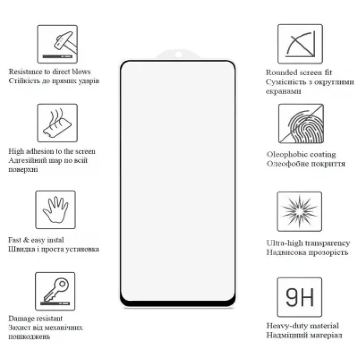 Скло захисне Drobak Google Pixel 7 Black Frame A+ (717162)