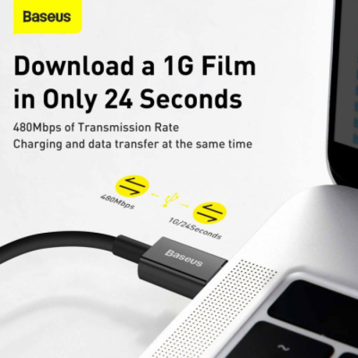 Дата кабель USB-C to Lightning 1.0m 20W Superior Series Black Baseus (CATLYS-A01)