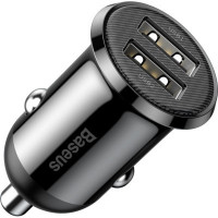 Зарядний пристрій Baseus Grain Pro Car Charger (Dual USB 4.8A ) USB Black (CCALLP-01)