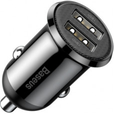Зарядний пристрій Baseus Grain Pro Car Charger (Dual USB 4.8A ) USB Black (CCALLP-01)