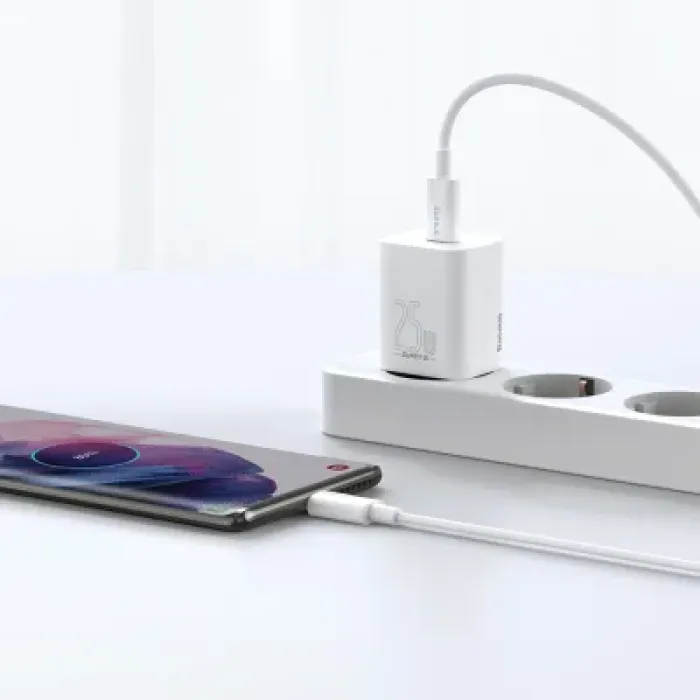Зарядний пристрій Baseus Super Si Quick Charger 1C White (CCSP020102)
