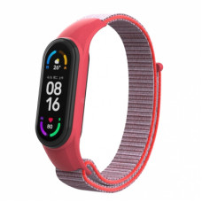 Ремінець до фітнес браслета Armorstandart нейлоновий для Xiaomi Mi Band 7/6/5/4 Grey/Red (ARM67853)
