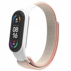Ремінець до фітнес браслета Armorstandart нейлоновий для Xiaomi Mi Band 7/6/5/4 White/Red (ARM67846)