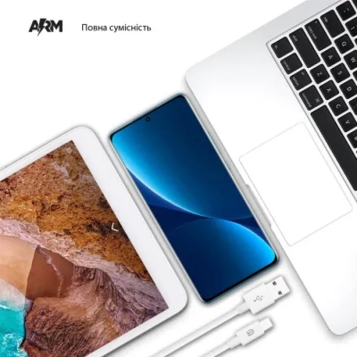 Дата кабель USB 2.0 AM to USB-C 1.2m AMD718L white Armorstandart (ARM64298)