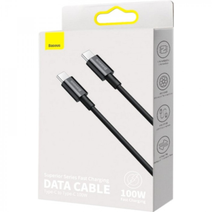 Дата кабель USB-C to USB-C 1.0m 5A Black Baseus (CATYS-B01)