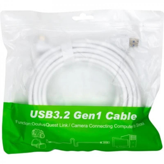 Дата кабель USB 3.2 Gen1 AM to USB-C 5.0m for VR Oculus Quest 2 PowerPlant (CA913244)