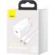 Зарядний пристрій Baseus 1xUSB 25W (USB-C) + Cable Type-C white (TZCCSUP-L02)