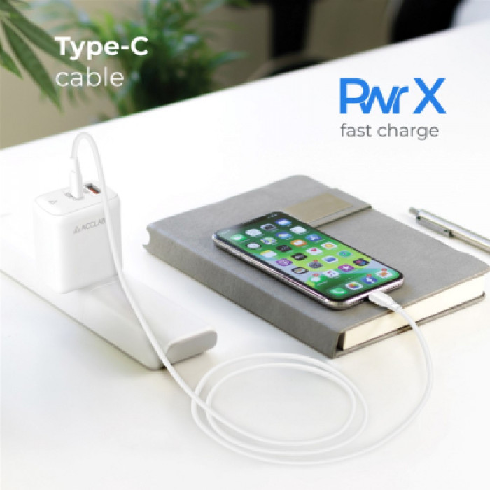 Дата кабель USB 2.0 AM to USB-C 1.2m 30W ACCLAB (1283126559532)