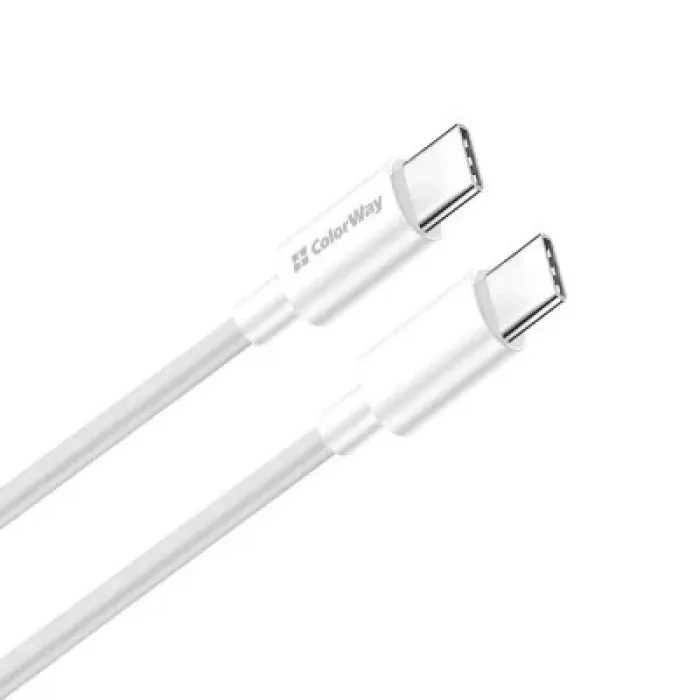 Дата кабель USB-C to USB-C 2.0m 3A 65W white ColorWay (CW-CBPDCC056-WT)