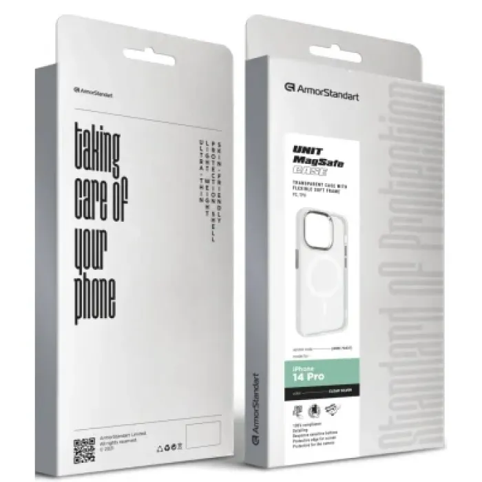 Чохол до мобільного телефона Armorstandart Unit MagSafe Apple iPhone 14 Pro Matte Clear Silver (ARM70437)