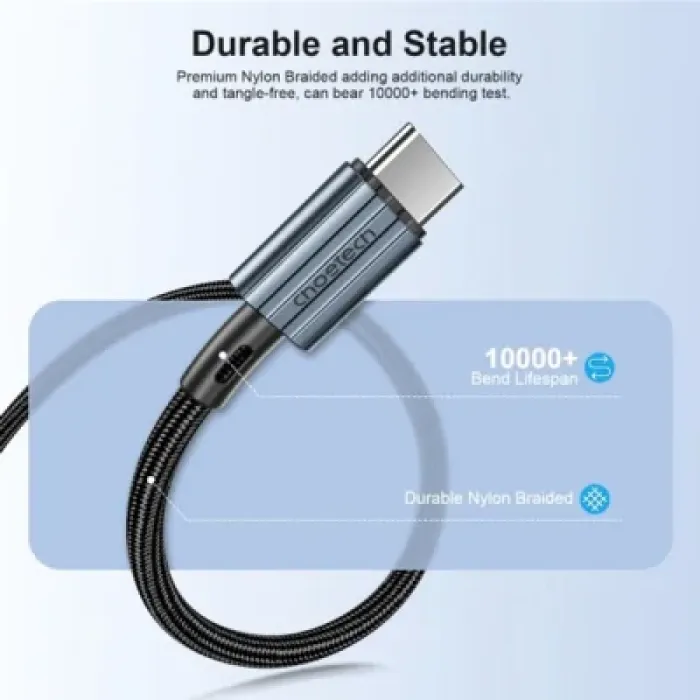 Дата кабель USB-C to USB-C 1.2m USB 2.0 60W Choetech (XCC-1014-BK)