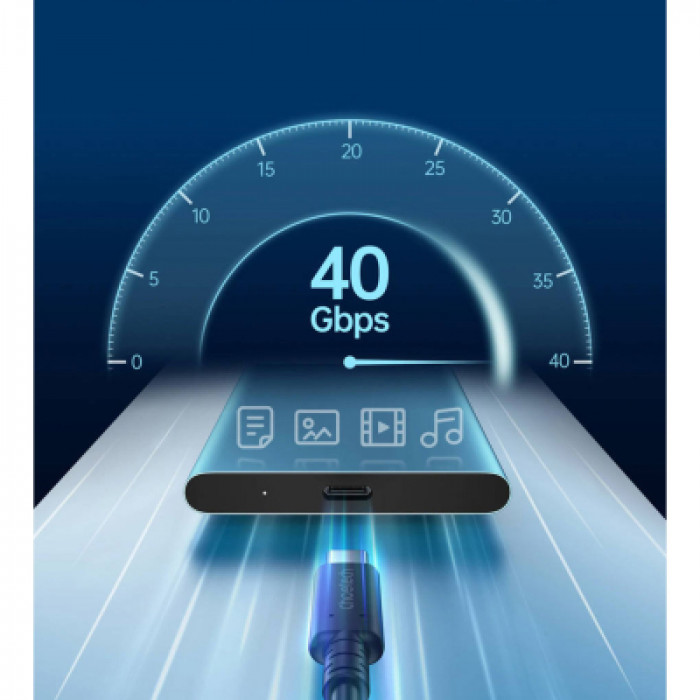 Дата кабель USB-C to USB-C 0.8m USB 4 100W 40Gbps 8K60Hz Choetech (XCC-1028)