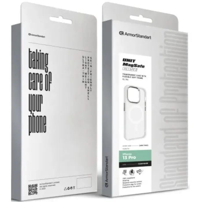 Чохол до мобільного телефона Armorstandart Unit MagSafe Apple iPhone 13 Pro Matte Clear Silver (ARM70463)
