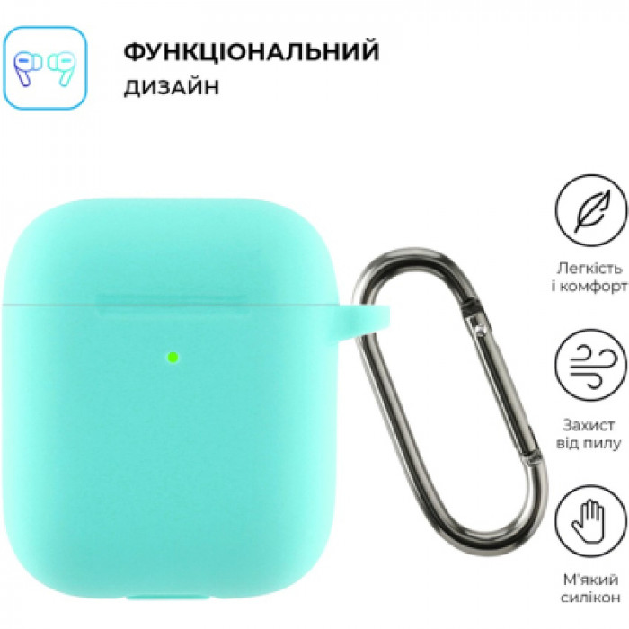 Чохол для навушників Armorstandart Ultrathin Silicone Case With Hook для Apple AirPods 2 Mint Green (ARM59686)