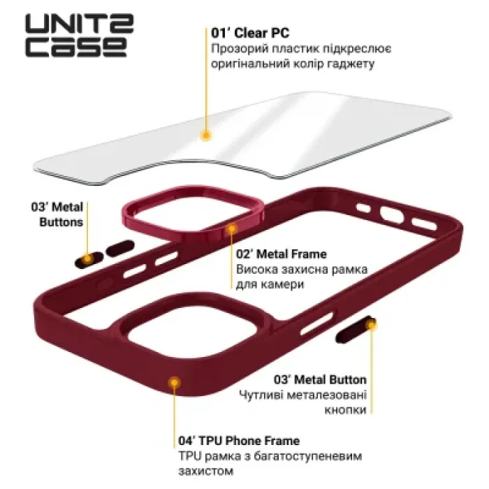 Чохол до мобільного телефона Armorstandart UNIT2 Apple iPhone 15 Pro Marsala (ARM69985)