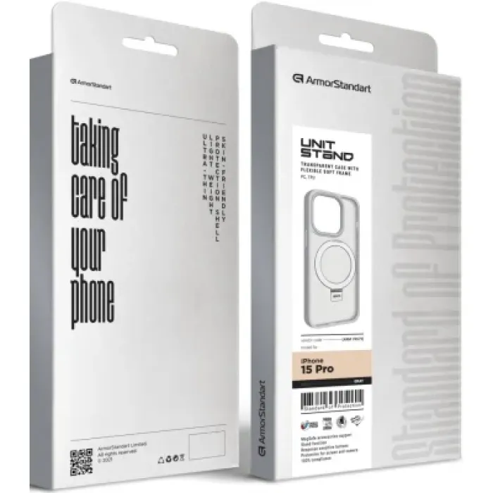 Чохол до мобільного телефона Armorstandart Unit Stand Apple iPhone 15 Pro Grey (ARM70579)