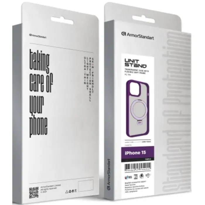 Чохол до мобільного телефона Armorstandart Unit Stand Apple iPhone 15 Purple (ARM70569)