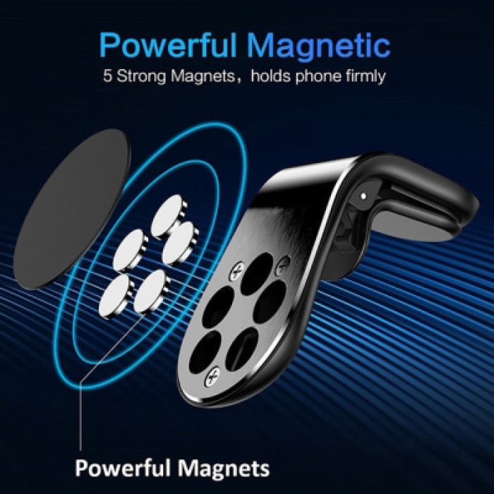 Універсальний автотримач XO на дефлектор C82 Flat Magnetic Black (XO-C82BK)